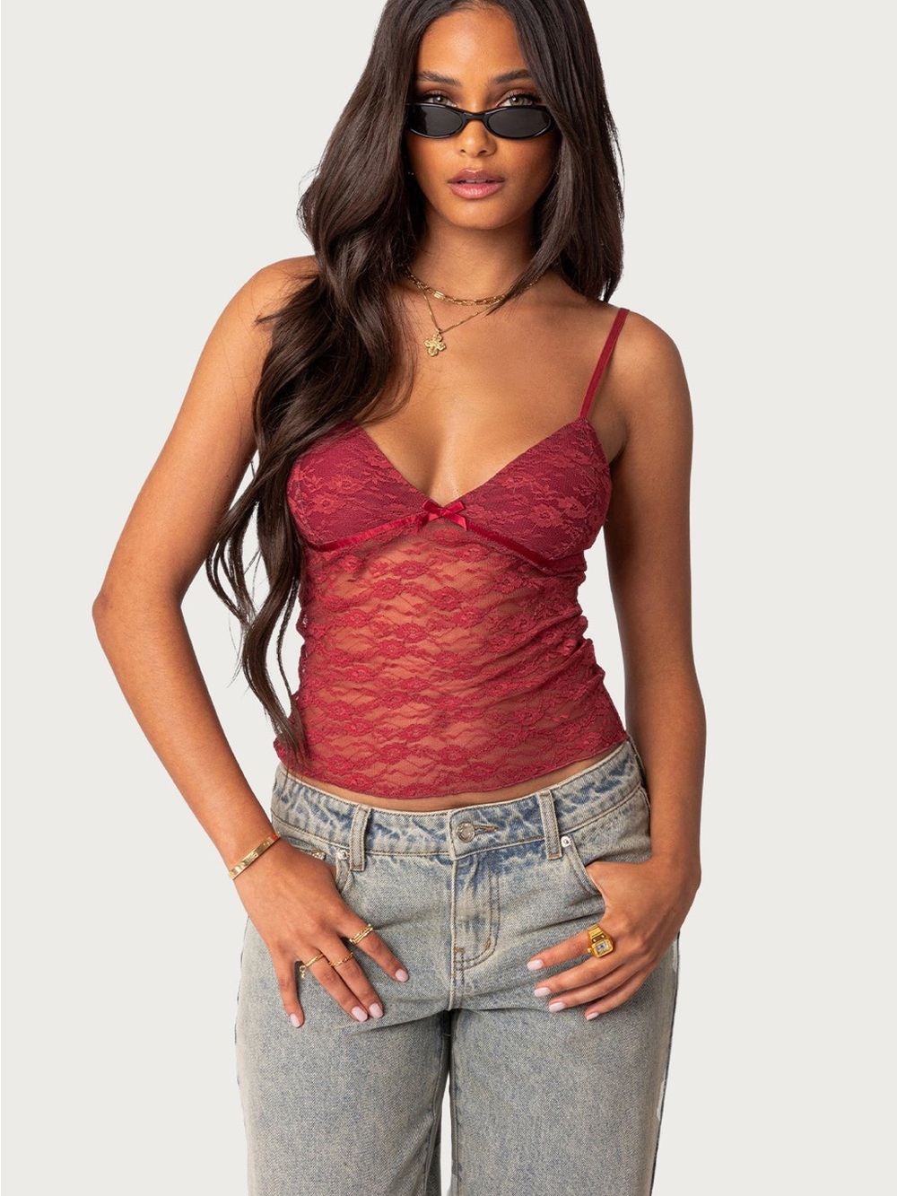 Eira Sheer Lace Tank Top